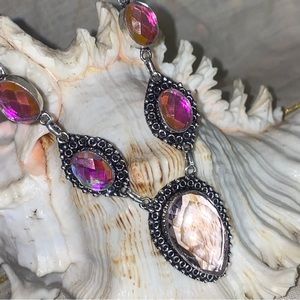 *STUNNING*  Pink Kunzite + Rainbow Mystic Topaz Handcrafted multi-gem Necklace